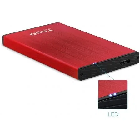 Tooq TQE-2527R Caja Externa para Disco Duro 2.5 Pulgadas SATA, Rojo/Negro